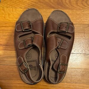 Dr. Martens Brown Leather Buckle Sandals